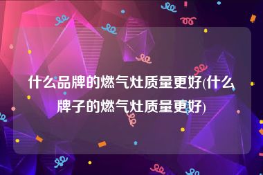 什么品牌的燃气灶质量更好(什么牌子的燃气灶质量更好)