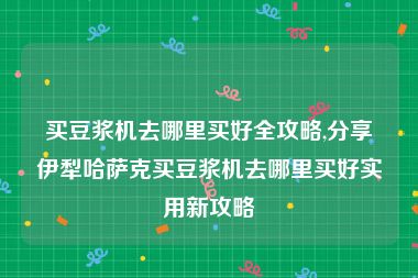 买豆浆机去哪里买好全攻略,分享伊犁哈萨克买豆浆机去哪里买好实用新攻略
