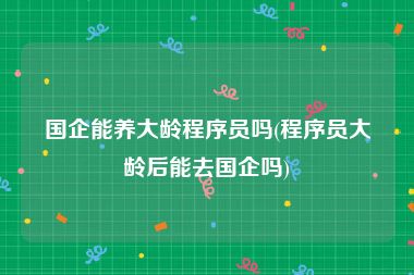 国企能养大龄程序员吗(程序员大龄后能去国企吗)
