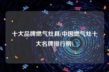 十大品牌燃气灶具(中国燃气灶十大名牌排行榜)