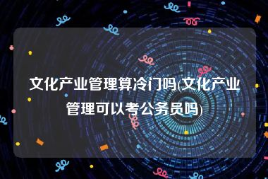 文化产业管理算冷门吗(文化产业管理可以考公务员吗)