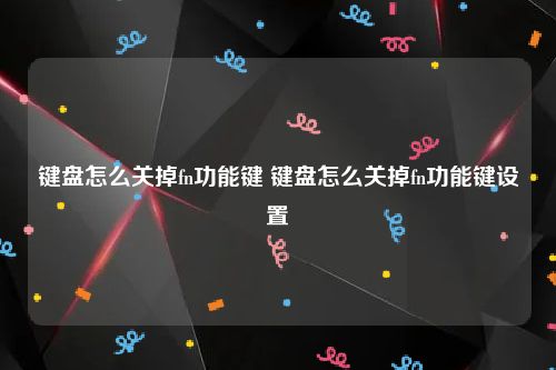 键盘怎么关掉fn功能键 键盘怎么关掉fn功能键设置