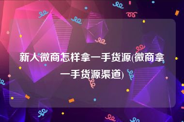 新人微商怎样拿一手货源(微商拿一手货源渠道)