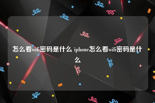 怎么看wifi密码是什么 iphone怎么看wifi密码是什么