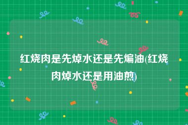 红烧肉是先焯水还是先煸油(红烧肉焯水还是用油煎)