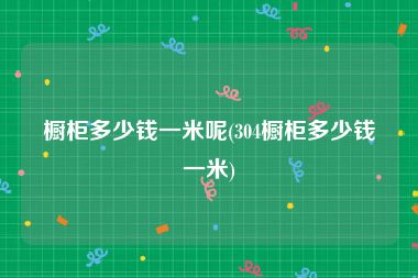 橱柜多少钱一米呢(304橱柜多少钱一米)