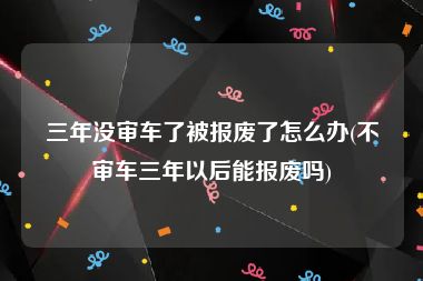 三年没审车了被报废了怎么办(不审车三年以后能报废吗)