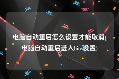 电脑自动重启怎么设置才能取消(电脑自动重启进入bios设置)