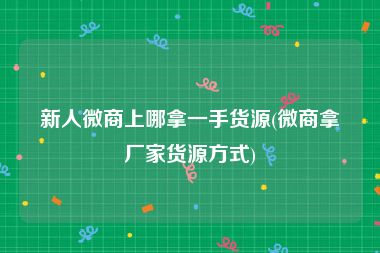 新人微商上哪拿一手货源(微商拿厂家货源方式)
