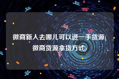 微商新人去哪儿可以进一手货源(微商货源拿货方式)