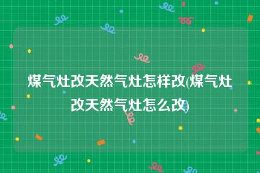 煤气灶改天然气灶怎样改(煤气灶改天然气灶怎么改)