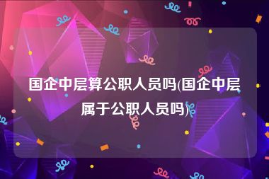 国企中层算公职人员吗(国企中层属于公职人员吗)