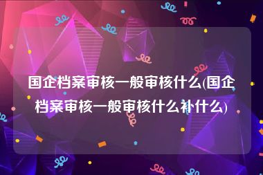 国企档案审核一般审核什么(国企档案审核一般审核什么补什么)