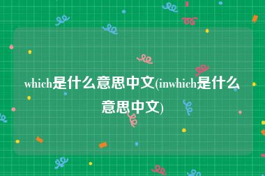 which是什么意思中文(inwhich是什么意思中文)