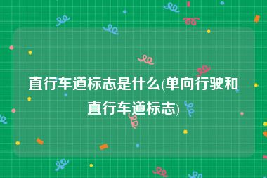 直行车道标志是什么(单向行驶和直行车道标志)