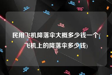 民用飞机降落伞大概多少钱一个(飞机上的降落伞多少钱)