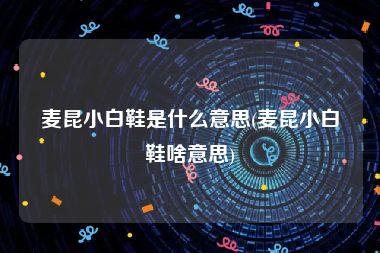 麦昆小白鞋是什么意思(麦昆小白鞋啥意思)