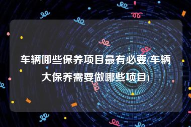 车辆哪些保养项目最有必要(车辆大保养需要做哪些项目)