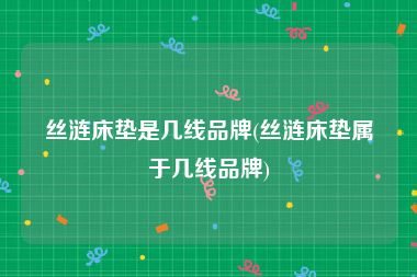 丝涟床垫是几线品牌(丝涟床垫属于几线品牌)