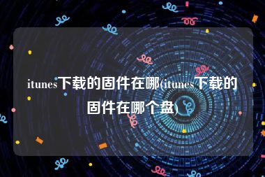 itunes下载的固件在哪(itunes下载的固件在哪个盘)
