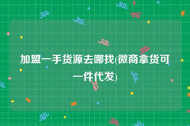加盟一手货源去哪找(微商拿货可一件代发)