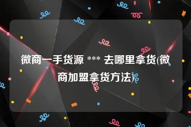 微商一手货源 *** 去哪里拿货(微商加盟拿货方法)