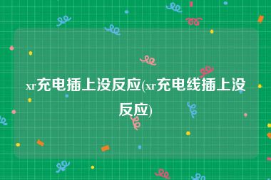 xr充电插上没反应(xr充电线插上没反应)
