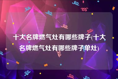 十大名牌燃气灶有哪些牌子(十大名牌燃气灶有哪些牌子单灶)
