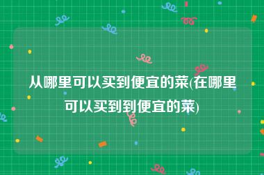 从哪里可以买到便宜的菜(在哪里可以买到到便宜的菜)