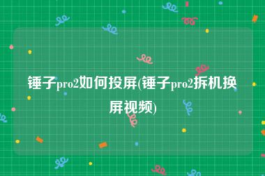 锤子pro2如何投屏(锤子pro2拆机换屏视频)