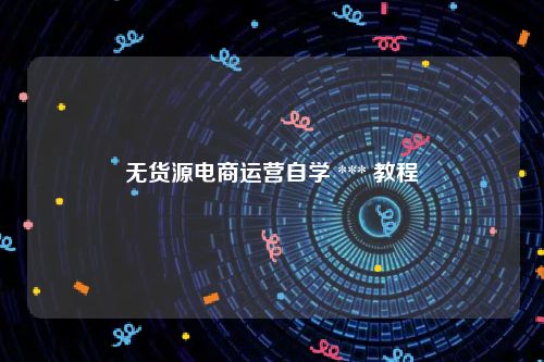 无货源电商运营自学 *** 教程