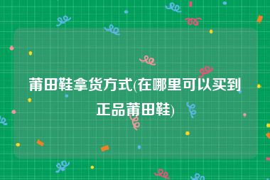 莆田鞋拿货方式(在哪里可以买到正品莆田鞋)
