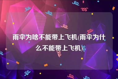 雨伞为啥不能带上飞机(雨伞为什么不能带上飞机)