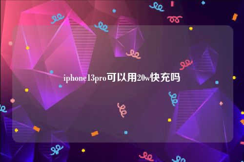 iphone13pro可以用20w快充吗