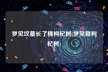 梦见坟墓长了棵枸杞树(梦见栽枸杞树)