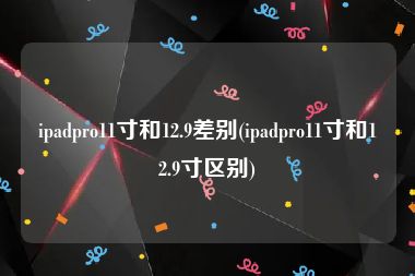 ipadpro11寸和12.9差别(ipadpro11寸和12.9寸区别)