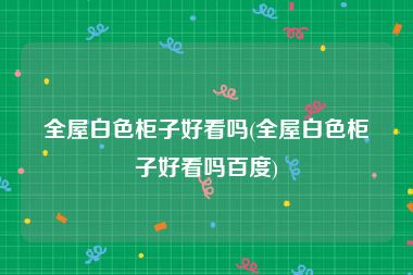 全屋白色柜子好看吗(全屋白色柜子好看吗百度)
