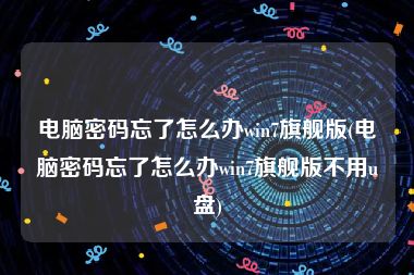 电脑密码忘了怎么办win7旗舰版(电脑密码忘了怎么办win7旗舰版不用u盘)
