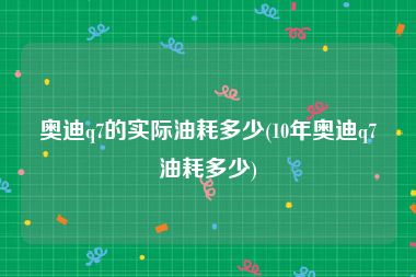 奥迪q7的实际油耗多少(10年奥迪q7油耗多少)